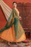 Farha Syed Yellow Chanderi Silk, Tissue, Organza Embroidery, Metallic Anarkali Pant Set at Aza Fashions Farha Syed_Yellow Chanderi Silk, Tissue, Organza Embroidery, Metallic Anarkali Pant Set _at_Aza_Fashions