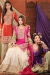 Farha Syed_Multi Color Silk, Organza Embroidery, Zari, Cut Work, Sequins Kurta Sharara Set _at_Aza_Fashions