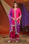 Buy Farha Syed Magenta Silk, Organza Embroidery, Sequins, Beads, Kurta Farshi Salwar Set at Aza Fashions Buy_Farha Syed_Magenta Silk, Organza Embroidery, Sequins, Beads, Kurta Farshi Salwar Set _at_Aza_Fashions