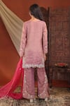 Shop_Farha Syed_Lavender Chanderi Silk, Organza Embroidery, Sequins, Metallic Thread Kurta Set _at_Aza_Fashions