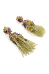 Buy_House Of D"Oro_Green Beads, Stones Fleuria Beaded Tassel Drop Earrings _Online_at_Aza_Fashions
