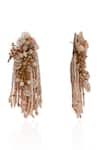 Buy_House Of D"Oro_Peach Beads, Pearls, Stones Blossique Beaded And Embellished Earrings _Online_at_Aza_Fashions