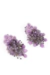 Buy_House Of D"Oro_Purple Beads, Stones Laventia Beaded Cluster Drop Earrings _Online_at_Aza_Fashions