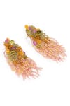 Buy_House Of D"Oro_Multi Color Beads, Stones Beaded Cluster And Fringe Drop Earrings _Online_at_Aza_Fashions