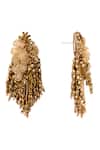 House Of D"Oro_Gold Plated Beads, Stones Thaleia Beaded Dangling Stud Earrings _Online_at_Aza_Fashions