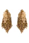 Shop_House Of D"Oro_Gold Plated Beads, Stones Thaleia Beaded Dangling Stud Earrings _at_Aza_Fashions
