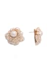 House Of D"Oro_Peach Beads, Pearls Cluster Stud Earrings _Online_at_Aza_Fashions