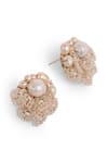Buy_House Of D"Oro_Peach Beads, Pearls Cluster Stud Earrings _Online_at_Aza_Fashions