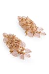Buy_House Of D"Oro_Pink Beads, Stones Camelia Beaded Cluster Drop Earrings _Online_at_Aza_Fashions
