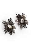 Buy_House Of D"Oro_Black Beads, Crystals, Stones Pincushion And Embellished Studs _Online_at_Aza_Fashions