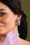 Buy_House Of D"Oro_Multi Color Beads, Stones Uniflora Cluster Multi-bead Stud Earrings _at_Aza_Fashions