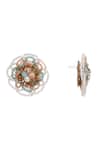 House Of D"Oro_Multi Color Beads, Crystals, Pearls Aureaflora Beaded And Stud Earrings _Online_at_Aza_Fashions
