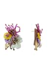 House Of D"Oro_Multi Color Beads Florabell Floral Stud Earrings _Online_at_Aza_Fashions
