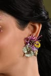Buy_House Of D"Oro_Multi Color Beads Florabell Floral Stud Earrings _Online_at_Aza_Fashions