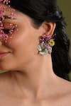 Buy_House Of D"Oro_Multi Color Beads Florabell Floral Stud Earrings _at_Aza_Fashions