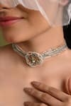 Buy_House Of D"Oro_Multi Color Aureaflora Bead Embellished Choker _Online_at_Aza_Fashions