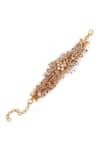 Shop_House Of D"Oro_Peach Pearls, Beads, Crystals Bouquetta And Embellished Bracelet _at_Aza_Fashions