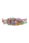 House Of D"Oro_Multi Color Beads, Crystals Uniflora Beaded Embellished Bracelet _Online_at_Aza_Fashions