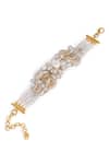 Shop_House Of D"Oro_White Beads, Pearls, Stones Serenebloom And Studded Bracelet _at_Aza_Fashions