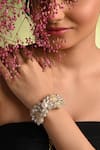 Buy_House Of D"Oro_White Beads, Pearls, Stones Serenebloom And Studded Bracelet _Online_at_Aza_Fashions