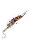 Shop_House Of D"Oro_Multi Color Beads, Studs Florabell Beaded Floral Bracelet _at_Aza_Fashions
