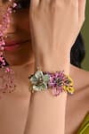 Buy_House Of D"Oro_Multi Color Beads, Studs Florabell Beaded Floral Bracelet _at_Aza_Fashions