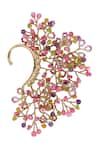 Shop_House Of D"Oro_Multi Color Beads Floralia Cluster Earcuff _at_Aza_Fashions