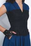 Shop_Leh Studios_Navy Cotton Lace V-neck Baile V Dress _Online_at_Aza_Fashions
