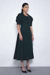 Buy Leh Studios Emerald Green Cotton Asymmetric, Collared Soir Zip Dress Online at Aza Fashions Buy_Leh Studios_Emerald Green Cotton Asymmetric, Collared Soir Zip Dress _Online_at_Aza_Fashions