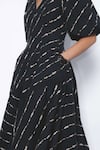 Buy_Leh Studios_Black Cotton V-neck Thalia Printed Puff Sleeve Dress _Online_at_Aza_Fashions