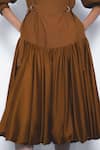 Buy_Leh Studios_Brown Cotton Buckles Collared Kiho Dress 