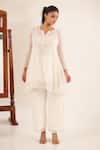 Buy_Tatwa_Off White Chanderi Embroidery, Sequins, Beads Split V-neck Top Palazzo Set _at_Aza_Fashions