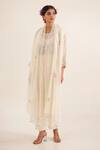 Buy_Tatwa_Off White Chanderi, Cotton, Silk Embroidery, Beads Round Flamingo Kurta Set _Online_at_Aza_Fashions