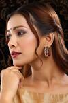 Buy_Ruby Raang_Multi Color Stones Kundan Enamel Hoops _at_Aza_Fashions