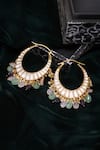 Shop_Ruby Raang_Multi Color Stones, Pearls, Beads Kundan And Embellished Hoop Earrings _at_Aza_Fashions
