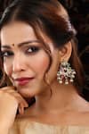 Buy_Ruby Raang_Multi Color Stones, Pearls Kundan And Embellished Drop Earrings _at_Aza_Fashions