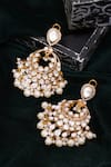 Shop_Ruby Raang_White Stones, Pearls Kundan And Embellished Drop Earrings _at_Aza_Fashions