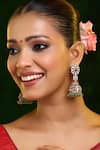 Buy_Ruby Raang_Multi Color Stones, Beads Kundan And Embellished Jhumki Earrings _at_Aza_Fashions