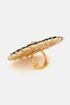 Ruby Raang Gold Plated Stones, Pearls Kundan Embellished Cocktail Ring Online at Aza Fashions Ruby Raang_Gold Plated Stones, Pearls Kundan Embellished Cocktail Ring _Online_at_Aza_Fashions