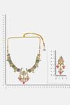 Shop Ruby Raang Green Stones, Pearls, Beads Kundan Crescent Motif Necklace And Earring Set Online at Aza Fashions Shop_Ruby Raang_Green Stones, Pearls, Beads Kundan Crescent Motif Necklace And Earring Set _Online_at_Aza_Fashions