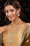 Buy_Ruby Raang_Multi Color Stones, Pearls, Beads Kundan Embellished Necklace And Earring Set _at_Aza_Fashions