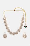Buy Ruby Raang Gold Plated Stones Kundan Floral Necklace And Earring Set Online at Aza Fashions Buy_Ruby Raang_Gold Plated Stones Kundan Floral Necklace And Earring Set _Online_at_Aza_Fashions
