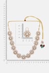 Buy Ruby Raang Gold Plated Stones Kundan Floral Necklace And Earring Set Buy_Ruby Raang_Gold Plated Stones Kundan Floral Necklace And Earring Set