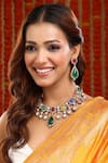Buy_Ruby Raang_Multi Color Stones Kundan And Embellished Necklace Set _at_Aza_Fashions