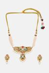 Shop Ruby Raang Multi Color Stones, Pearls Kundan And Embellished Choker Set at Aza Fashions Shop_Ruby Raang_Multi Color Stones, Pearls Kundan And Embellished Choker Set _at_Aza_Fashions