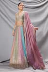Buy_Samyukta Singhania_Multi Color Georgette Embroidery, Sequins, Stones, Zari Multicolor Lehenga Set _at_Aza_Fashions