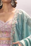 Buy Samyukta Singhania Lavender Satin, Silk Embroidery, Sequins, Stones Sweetheart Lehenga Blouse Set Buy_Samyukta Singhania_Lavender Satin, Silk Embroidery, Sequins, Stones Sweetheart Lehenga Blouse Set