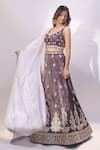 Buy Samyukta Singhania Purple Tissue Embroidery, Zari, Sequins Sweetheart Neck Lehenga Blouse Set Buy_Samyukta Singhania_Purple Tissue Embroidery, Zari, Sequins Sweetheart Neck Lehenga Blouse Set
