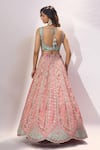 Shop Samyukta Singhania Pink Tissue, Net Embroidery, Sequins, Stones, Zari V-neck Lehenga Blouse Set at Aza Fashions Shop_Samyukta Singhania_Pink Tissue, Net Embroidery, Sequins, Stones, Zari V-neck Lehenga Blouse Set _at_Aza_Fashions