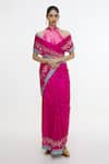Buy_Ekaya Banaras_Fuchsia Silk Embroidery, Zari Floral Handwoven Saree _at_Aza_Fashions